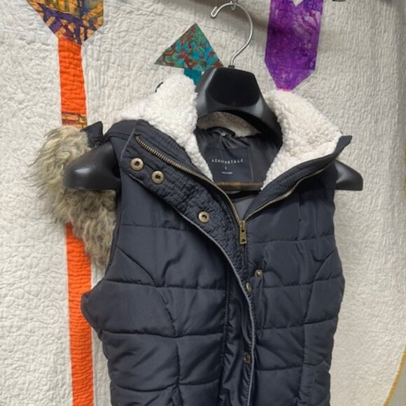 Aeropostle Hooded Quilted Puffy Vest Small - Picture 1 of 6